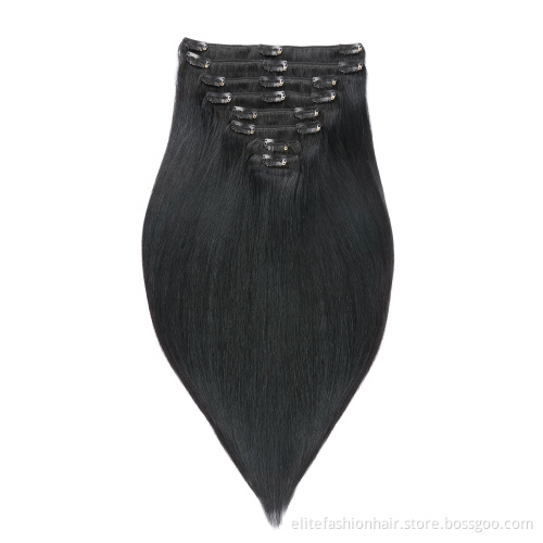 High Quality Clip In Hair Extensions 8pcs Natural Human Virgin Hair Custom Remy Hair Extensions Clip In